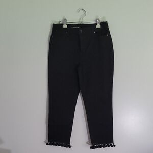 Talbots Women's Black Jeans with Fringe Hem